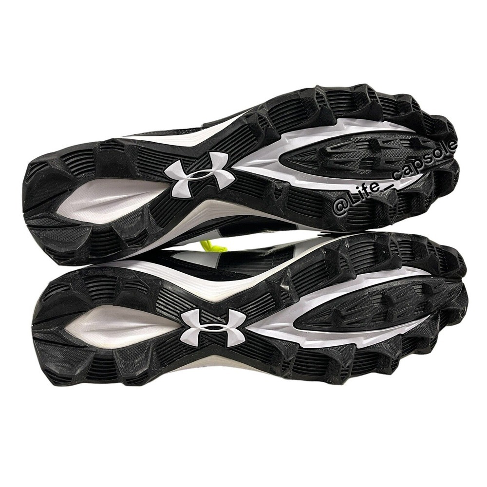 Size 13 Under Armour Crusher RM Black Football Cleats Multi Color Laces Custom - Picture 9 of 16